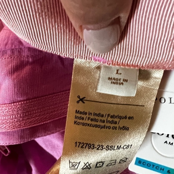 NWT SCOTCH AND SODA High-Rise Linen Tie Bubblegum Pink Shorts Sz L - Picture 7 of 9